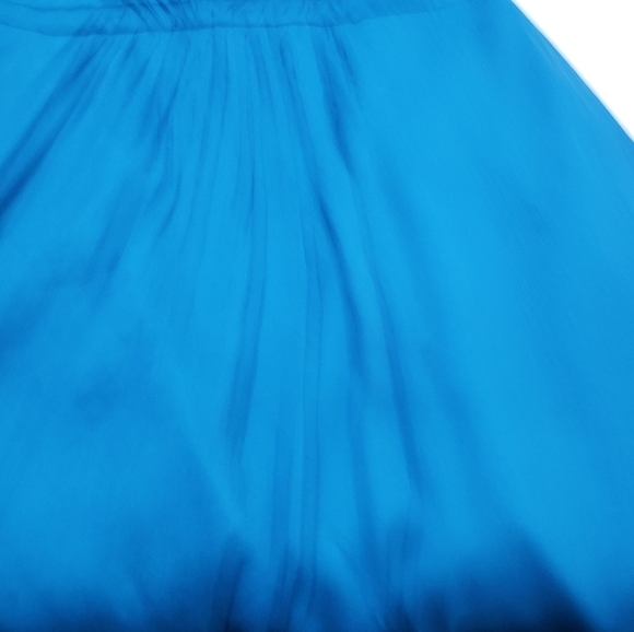 J Crew Silk Dress Lined V Neck Back Sleeveless Teal Blue Size 12 Petite - Picture 13 of 15